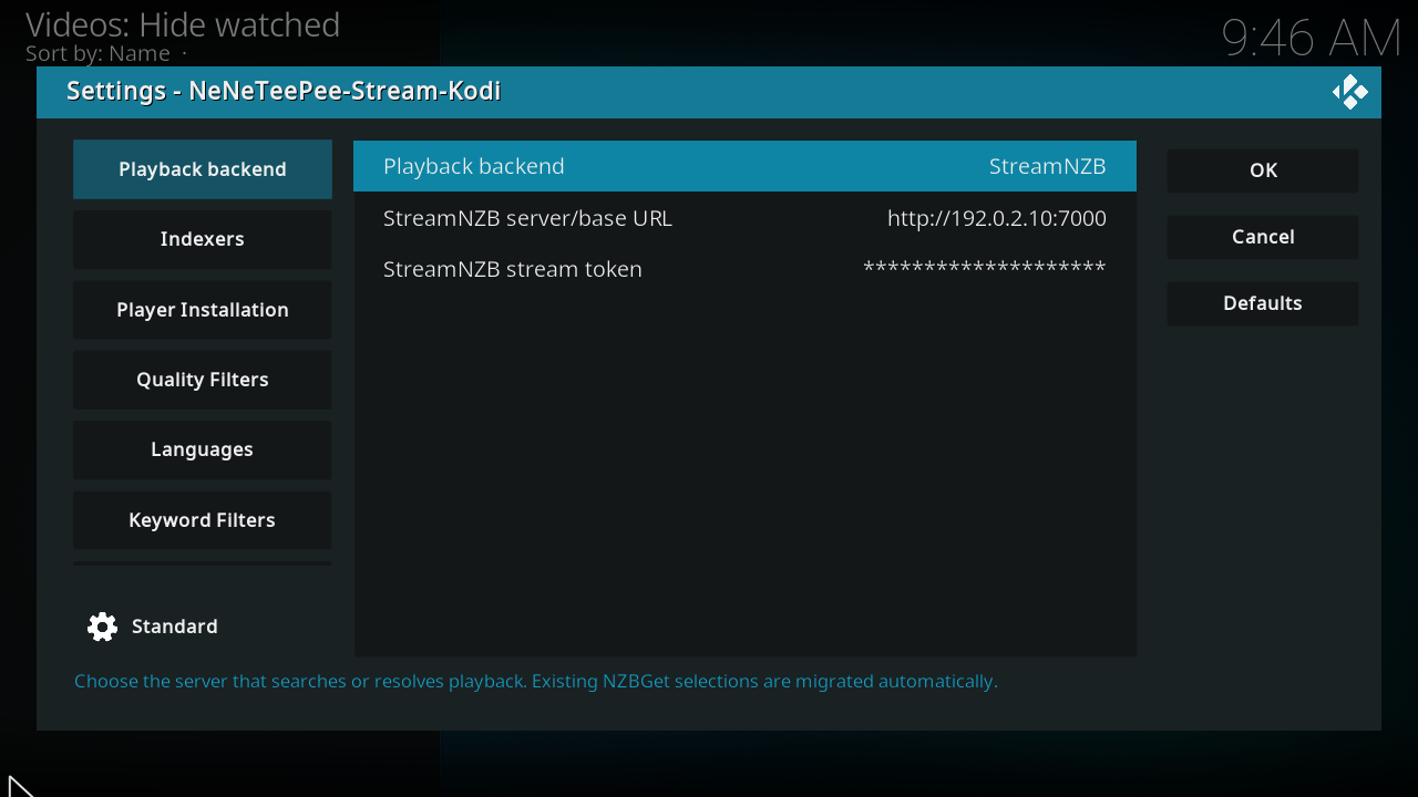 Playback backend, view 3